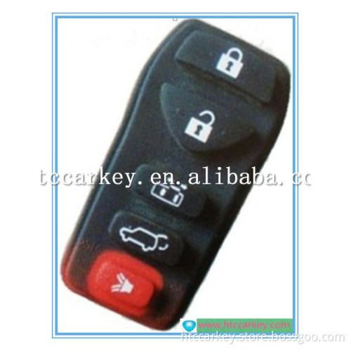 Top best quality car key shell for Nissan 5 Button Remote Rubber Pad